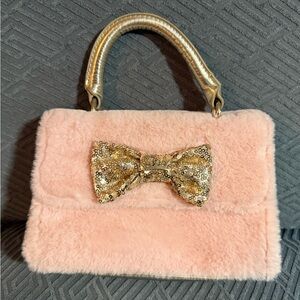 Disney Store Disney Princess Fashion Bag Golden Pink Fluffy with Bow